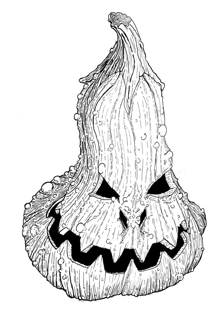755x1057 Jack O Lantern Sketch 1 By Longestne - Jack O Lantern Sketch