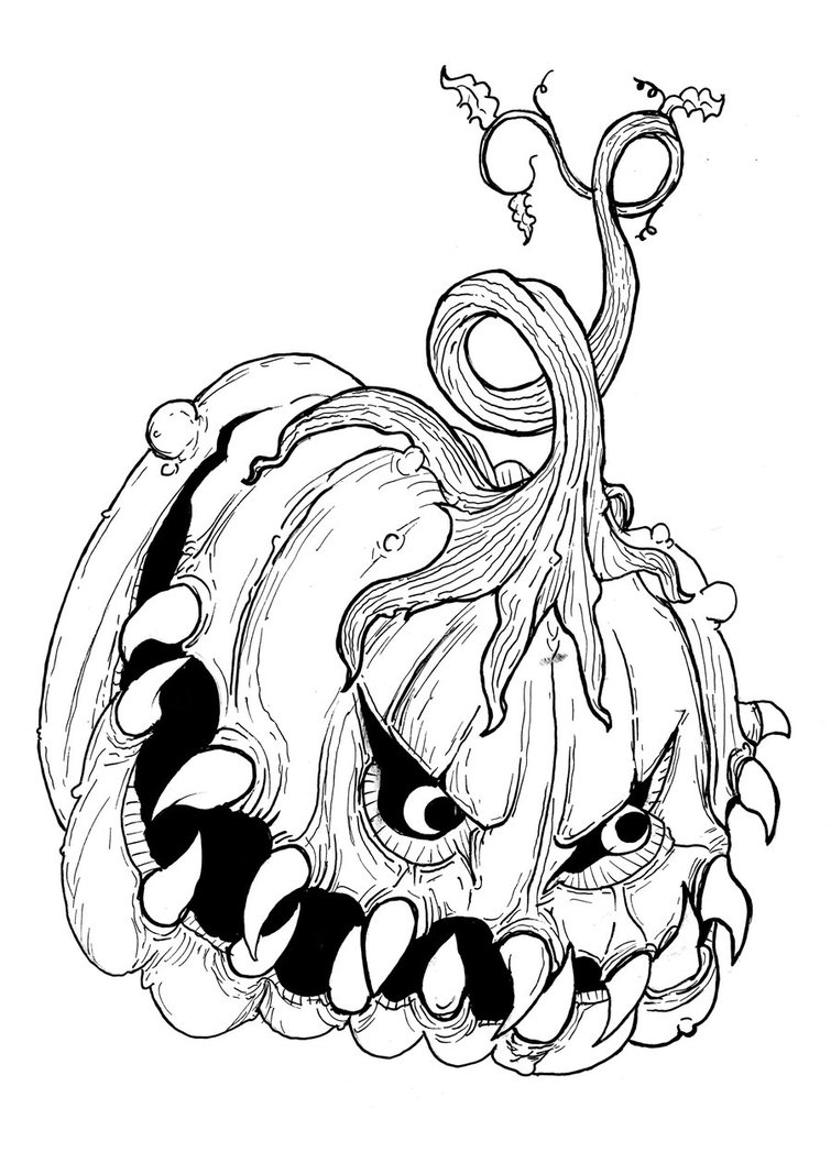 755x1057 Jack O Lantern Sketch 2 By Longestne - Jack O Lantern Sketch