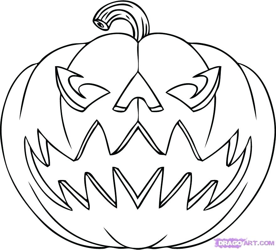 880x797 Pumpkin Faces Coloring Pages Jack O Lantern Color - Jack O Lantern Sketch