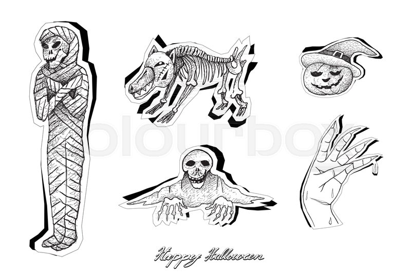 800x534 Holidays And Celebrations, Illustration Hand Drawn Sketch Of Jack - Jack O Lantern Sketch
