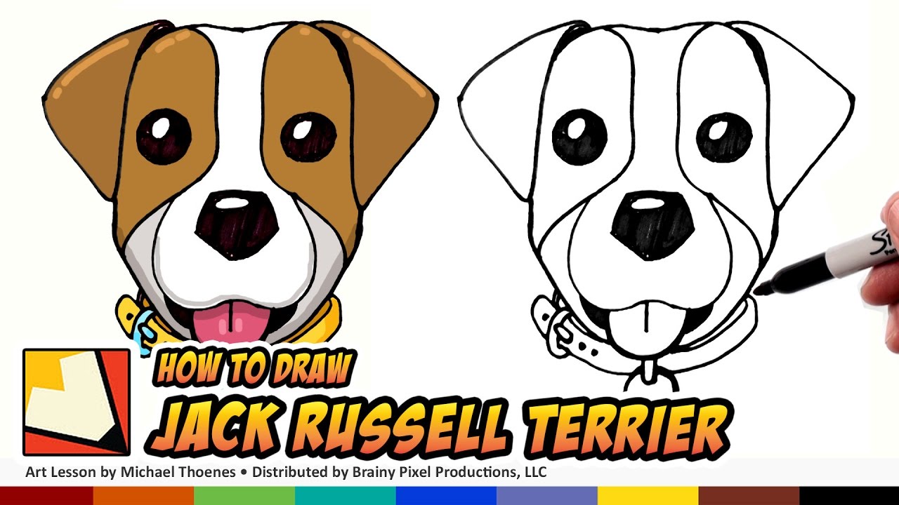 1280x720 How To Draw A Dog Jack Russell Terrier Emoji - Jack Russell Sketch