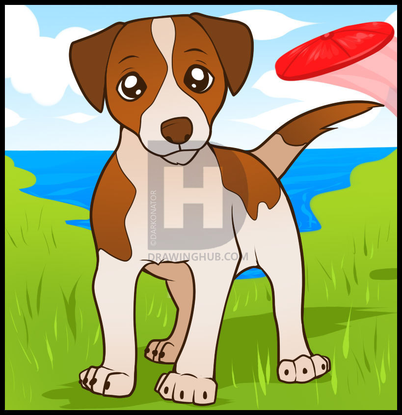 819x844 How To Draw A Jack Russell Terrier, Step By Step, Drawing Guide - Jack Russell Sketch