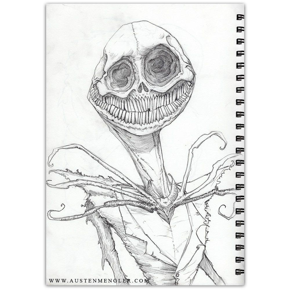 1000x1000 Jack Skellington - Jack Skeleton Sketch