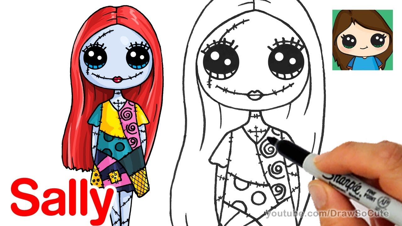 1280x720 How To Draw Sally Easy The Nightmare Before Christmas - Jack Skellington And Sally Sketch