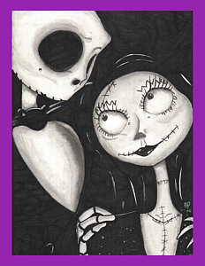 232x300 Jack Skellington Paintings Fine Art America - Jack Skellington And Sally Sketch