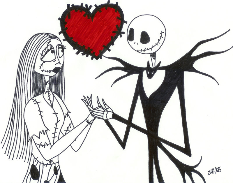 800x628 Jack Skellington And Sally Clipart - Jack Skellington And Sally Sketch