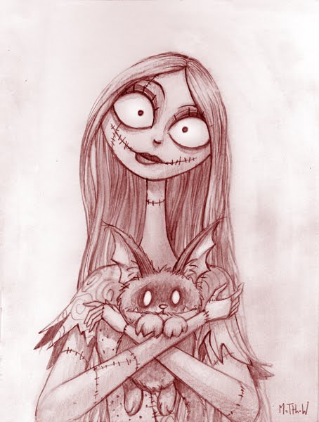 454x600 Collection Of Sally Nightmare Before Christmas Drawing High - Jack Skellington And Sally Sketch