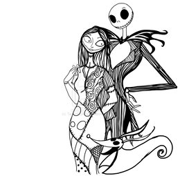 260x255 Download Jack And Sally Nightmare Before Christmas Coloring Pages - Jack Skellington And Sally Sketch