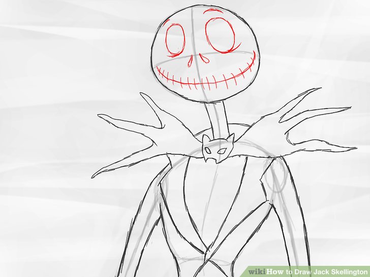 728x546 How To Draw Jack Skellington 11 Steps (With Pictures) - Jack Skellington And Sally Sketch