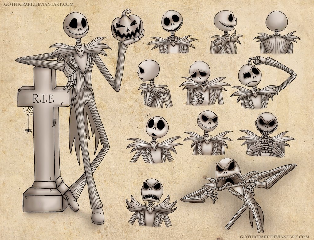1022x781 Jack Skellington Sketches By Gothicraft - Jack Skellington Sketch