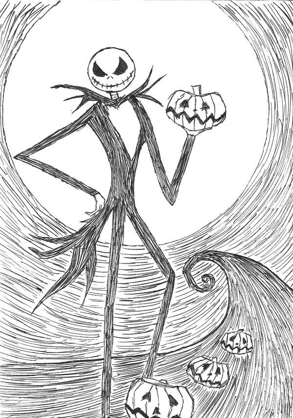 600x855 Jack Skellington Drawing Face - Jack Sketch