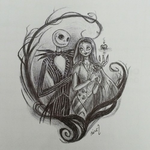500x500 Jack And Sally Drawing By Ninez ) On We Heart It - Jack Sketch