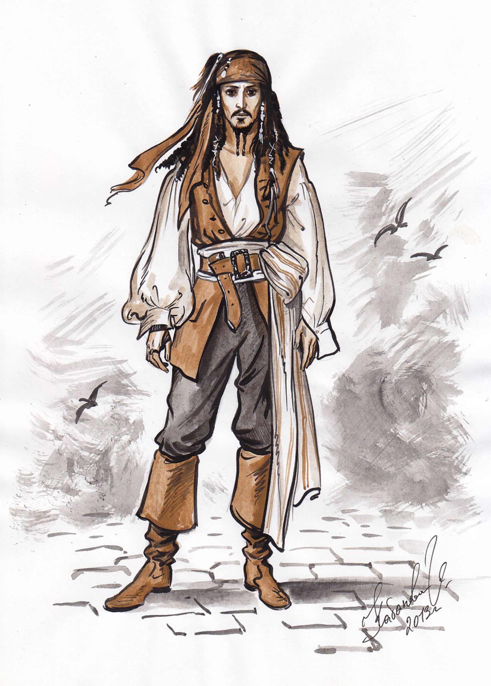 1718x2400 Captain Jack Sparrow Sketch. By Bormoglot On @ Pirates - Jack Sparrow Sketch