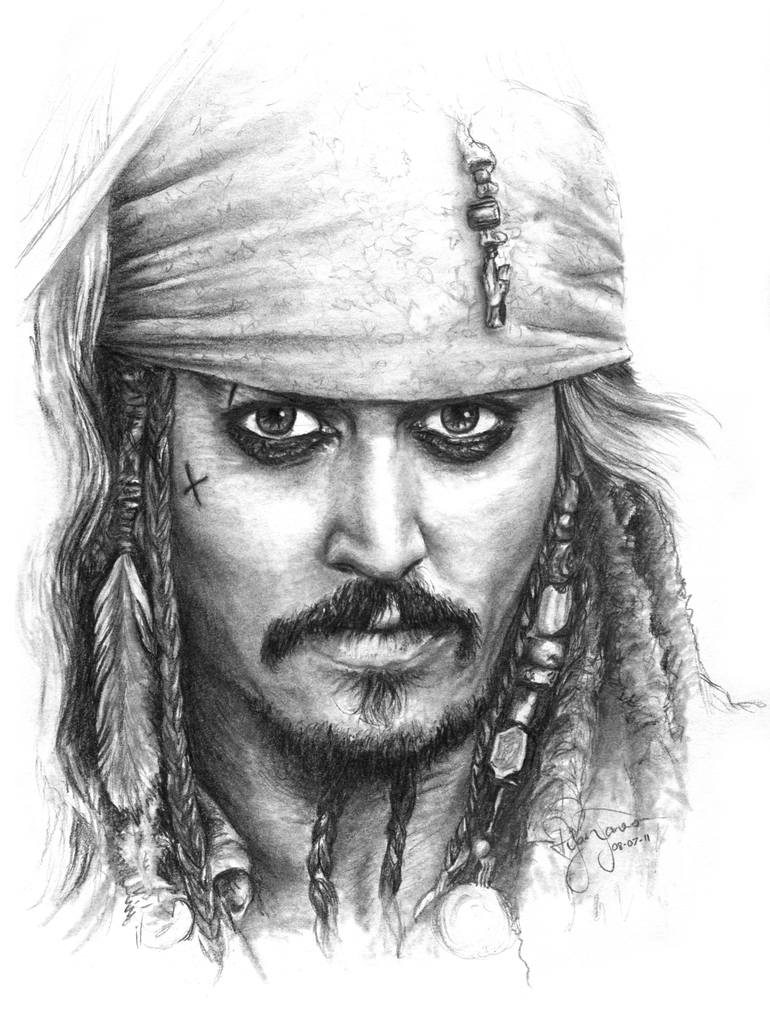 770x1011 Jack Sparrow Drawing By Ryan Jones Saatchi Art - Jack Sparrow Sketch