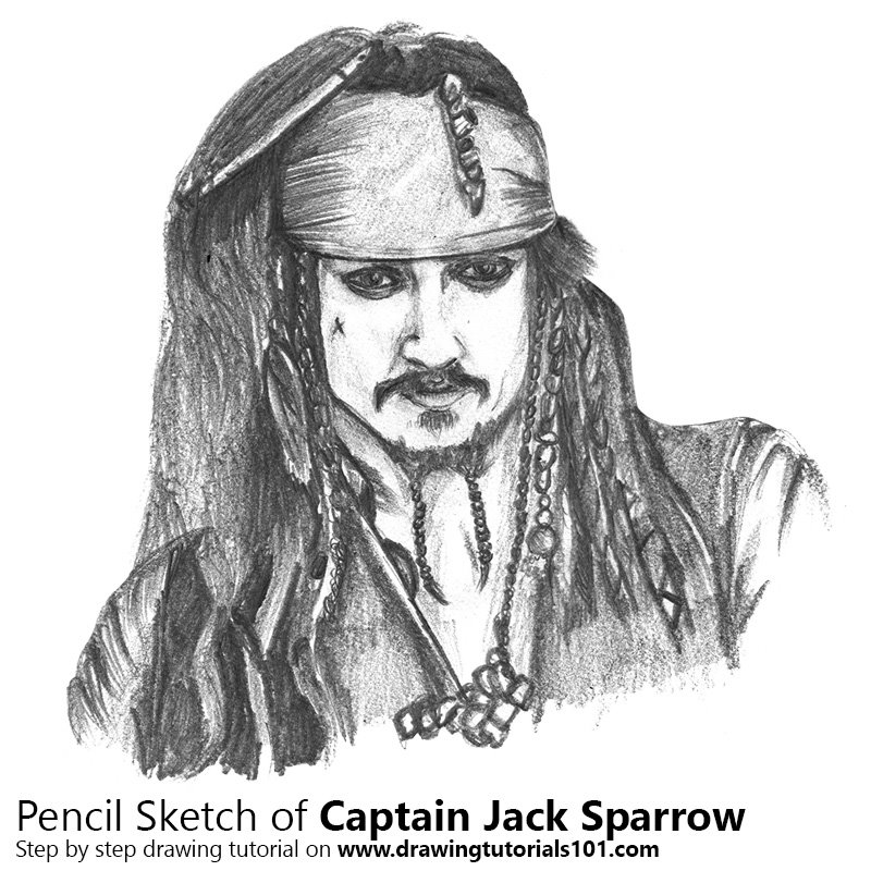 800x800 Captain Jack Sparrow Pencil Drawing - Jack Sparrow Sketch