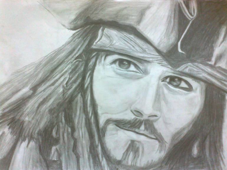 770x578 Captain Jack Sparrow Pencil Sketch Drawing By Pranav T Saatchi Art - Jack Sparrow Sketch
