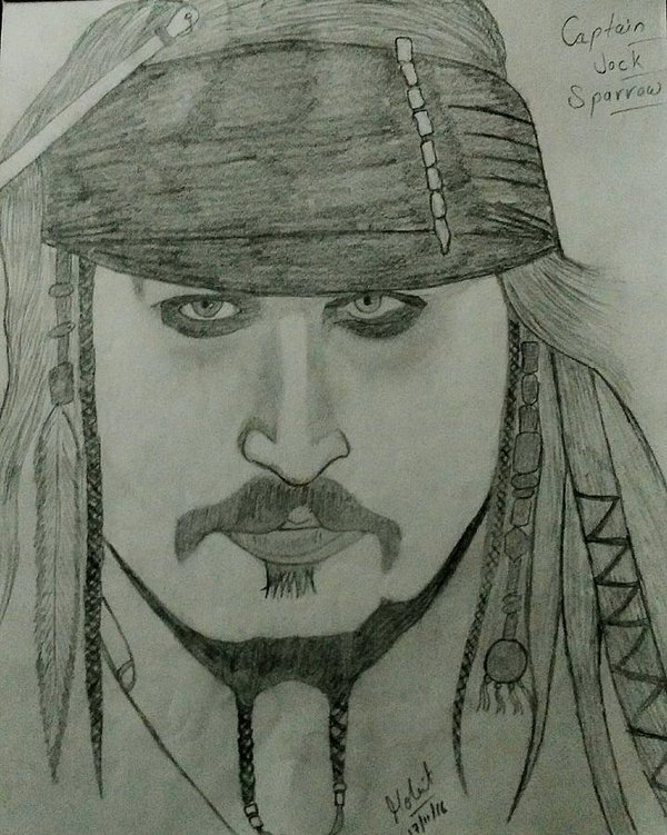 600x751 Captain Jack Sparrow Poster By Mohit Khambra - Jack Sparrow Sketch