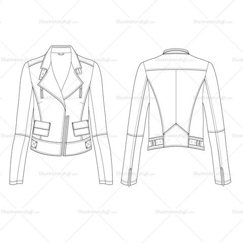 Jacket Flat Sketch at PaintingValley.com | Explore collection of Jacket ...