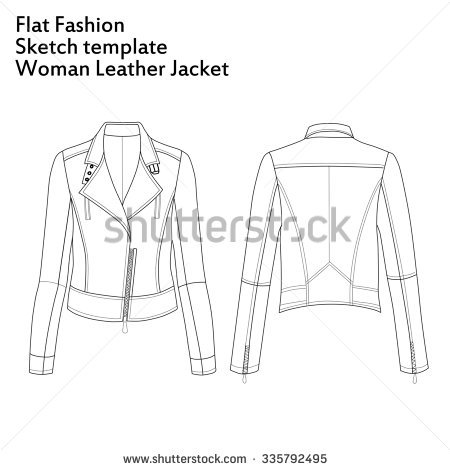 Jacket Flat Sketch at PaintingValley.com | Explore collection of Jacket ...