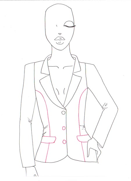 450x622 How To Draw A Jacket I Draw Fashion - Jacket Sketch
