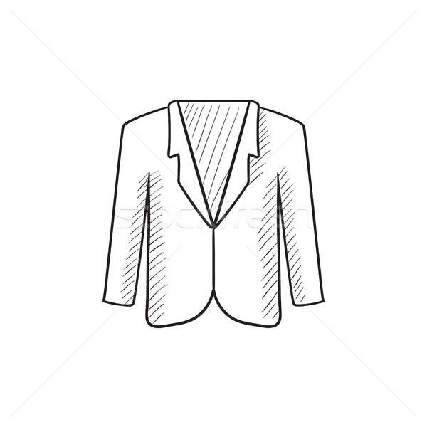 600x600 Male Jacket Sketch Icon. Vector Illustration Andrei Krauchuk - Jacket Sketch