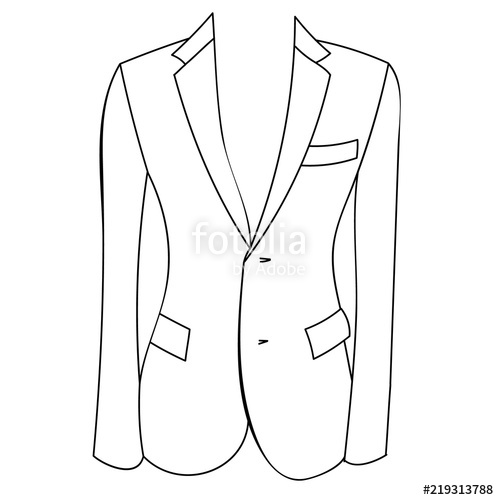 499x500 Vector Isolated, Sketch Of A Jacket On A White Background Stock - Jacket Sketch