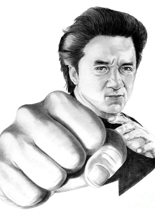 500x700 Jackie Chan Greeting Card For Sale By Murphy Elliott - Jackie Chan Sketch