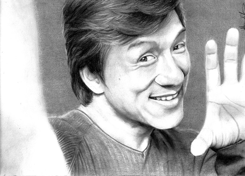 800x576 B W Commission - Jackie Chan Sketch.
