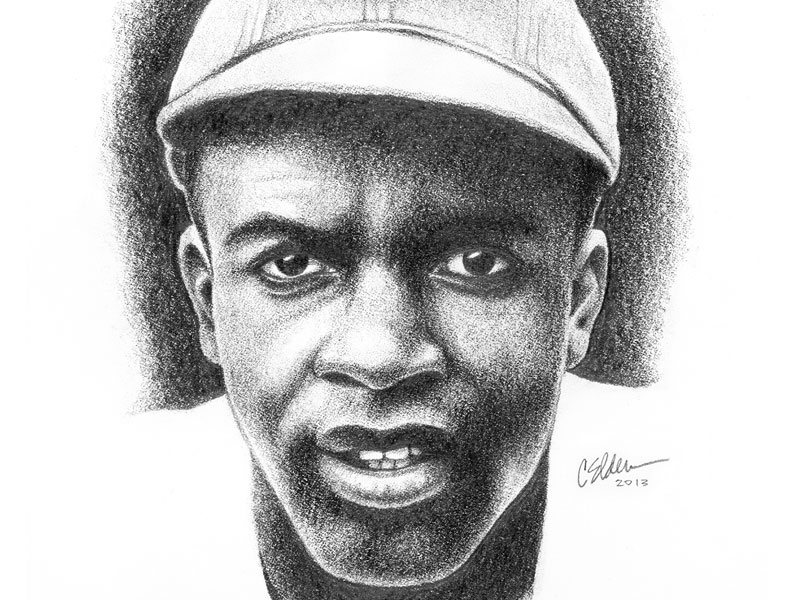 800x600 Jackie Robinson Portrait By Christian Elden - Jackie Robinson Sketch
