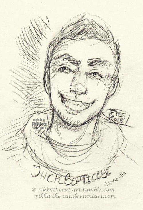500x733 Septicfangirlsrikkathecat Artsketch Of Jacksepticeye .saw One Of - Jacksepticeye Sketch