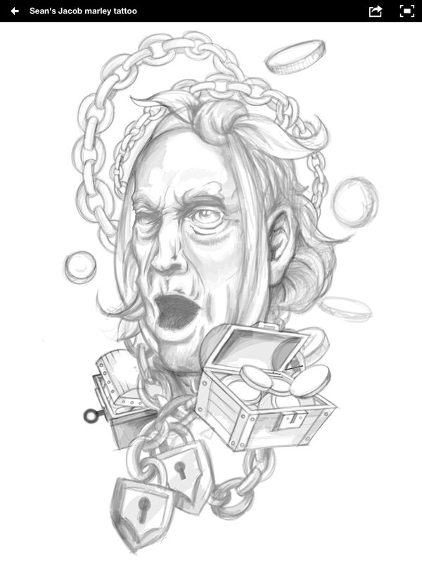 600x800 Jacob Marley Tattoo With Adobe Ideas On Behance - Jacob Sketch