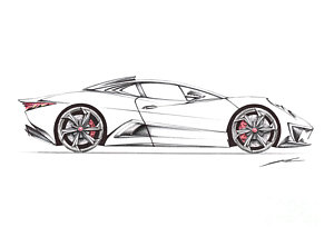 300x212 Jaguar Car Drawings Fine Art America - Jaguar Car Sketch