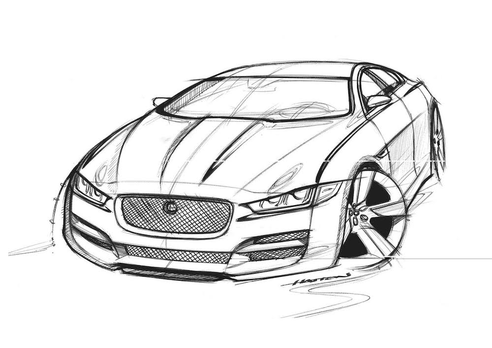 1000x707 Sketch Of The Jaguar Xe Design Talks - Jaguar Sketch