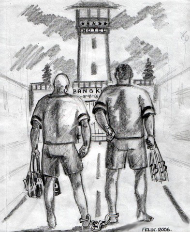 393x479 Bang Kwang Jail Bangkok Jessica Mudditt - Jail Sketch