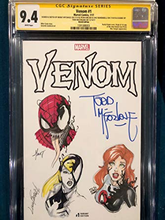 334x445 Todd Mcfarlane Signed Venom Original Jam Sketch Art Cgc 9.4 Ryan - Jam Sketch