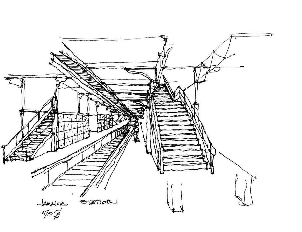 1024x788 Jamaica Station Sketch A Quick Shaky Sketch While Waiting - Jamaica Sketch