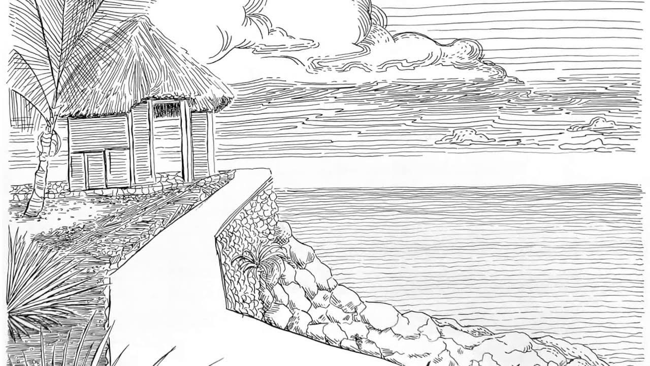 1280x720 Speed Drawing Jamaica, Rockhouse - Jamaica Sketch