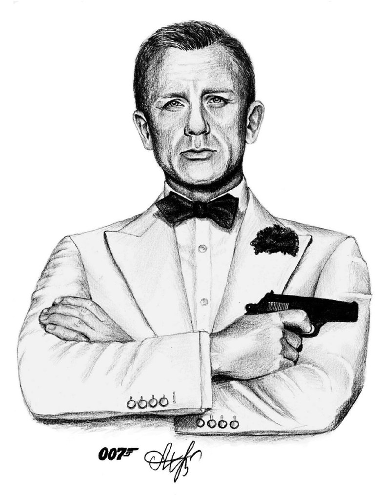 787x1015 James Bond Drawing Creative Art Drawing Skill - James Bond Sketch
