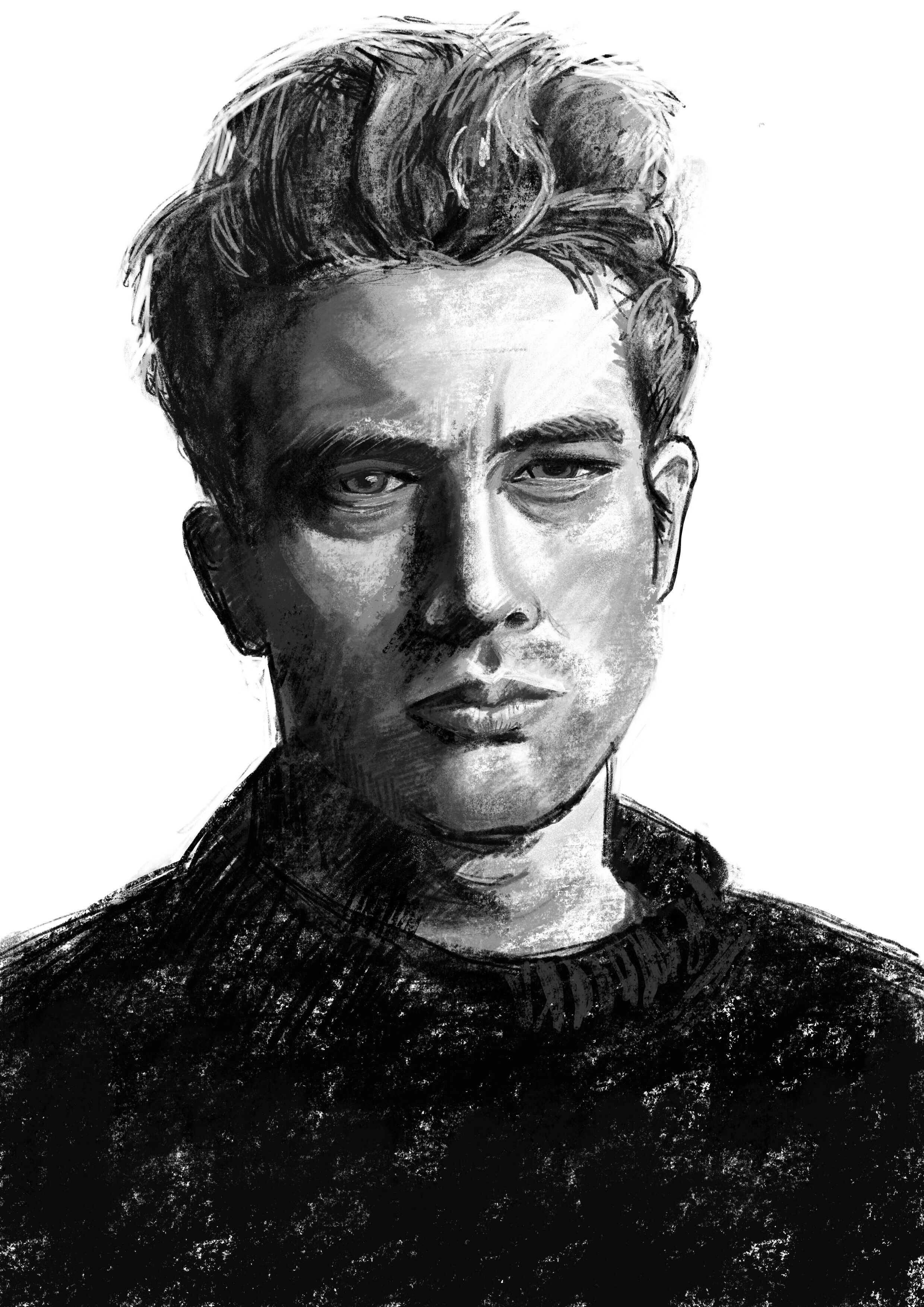 2480x3508 James Dean Study - James Dean Sketch