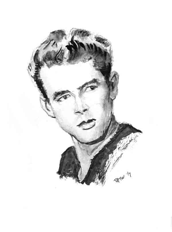 600x809 James Dean Portrait Sketch Willem Art - James Dean Sketch