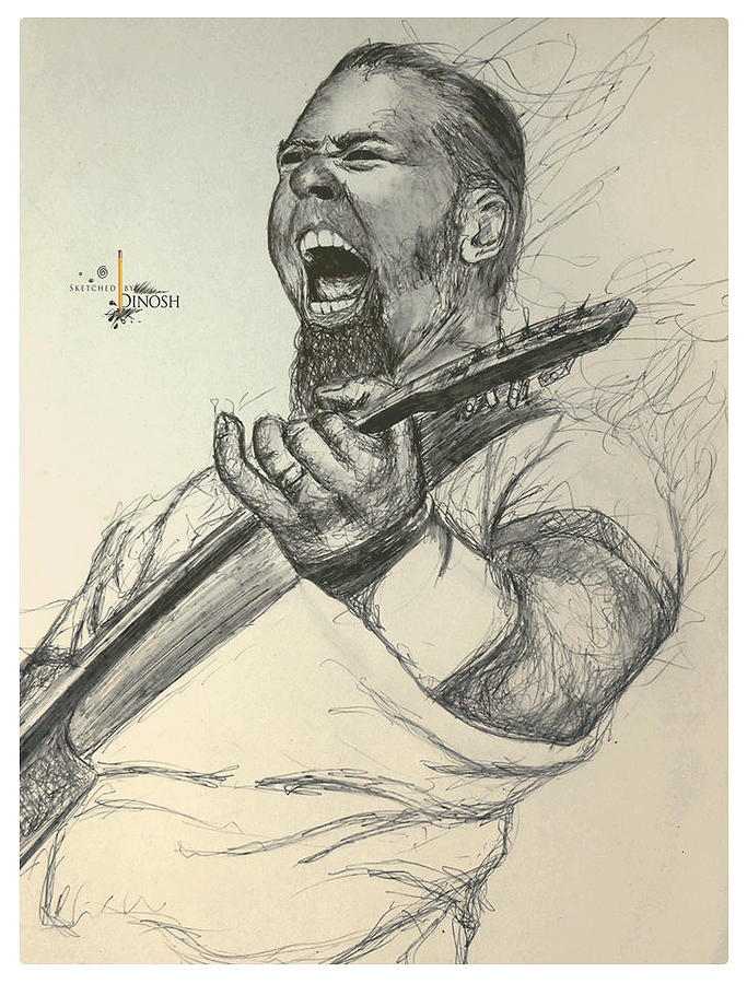 683x900 James Hetfield Drawing By Dinosh Dominic - James Hetfield Sketches