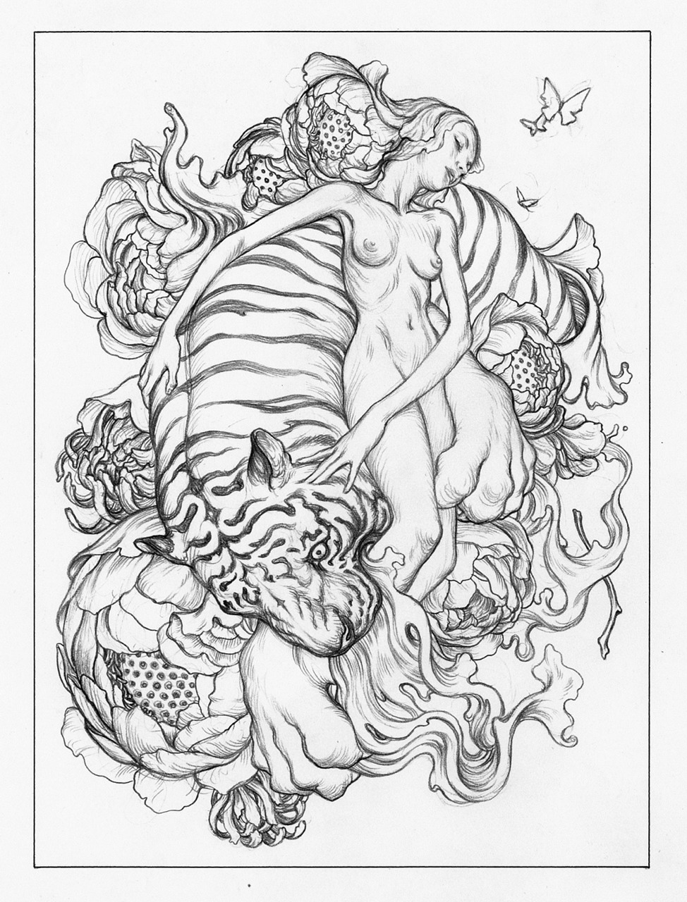 974x1280 James Jean, Julie Houts, And Puuung Digital Illustration - James Jean Sketch