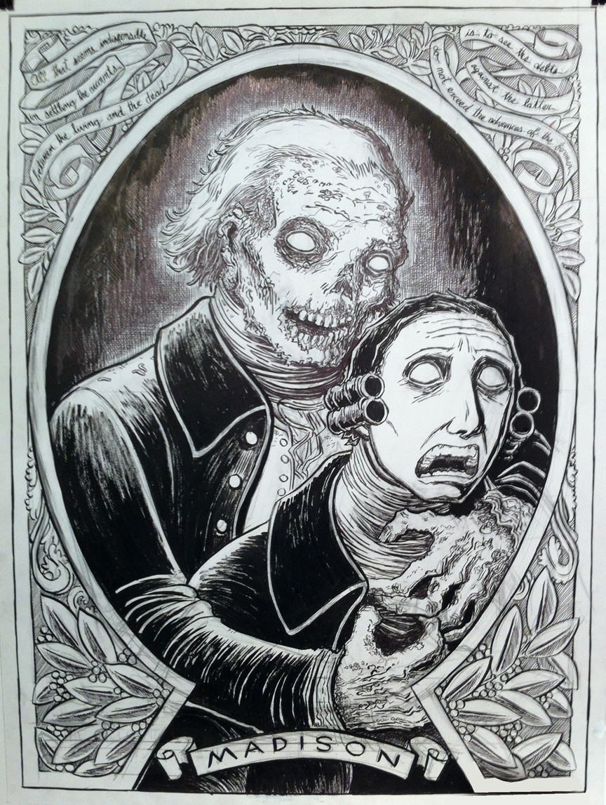 864x1147 Non Lovecraft Sketch Mwf Zombie James Madison - James Madison Sketch