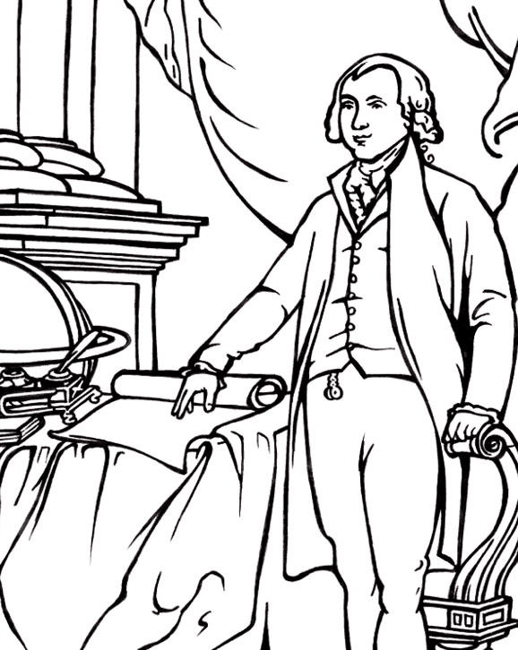 578x726 President James Madison Coloring - James Madison Sketch