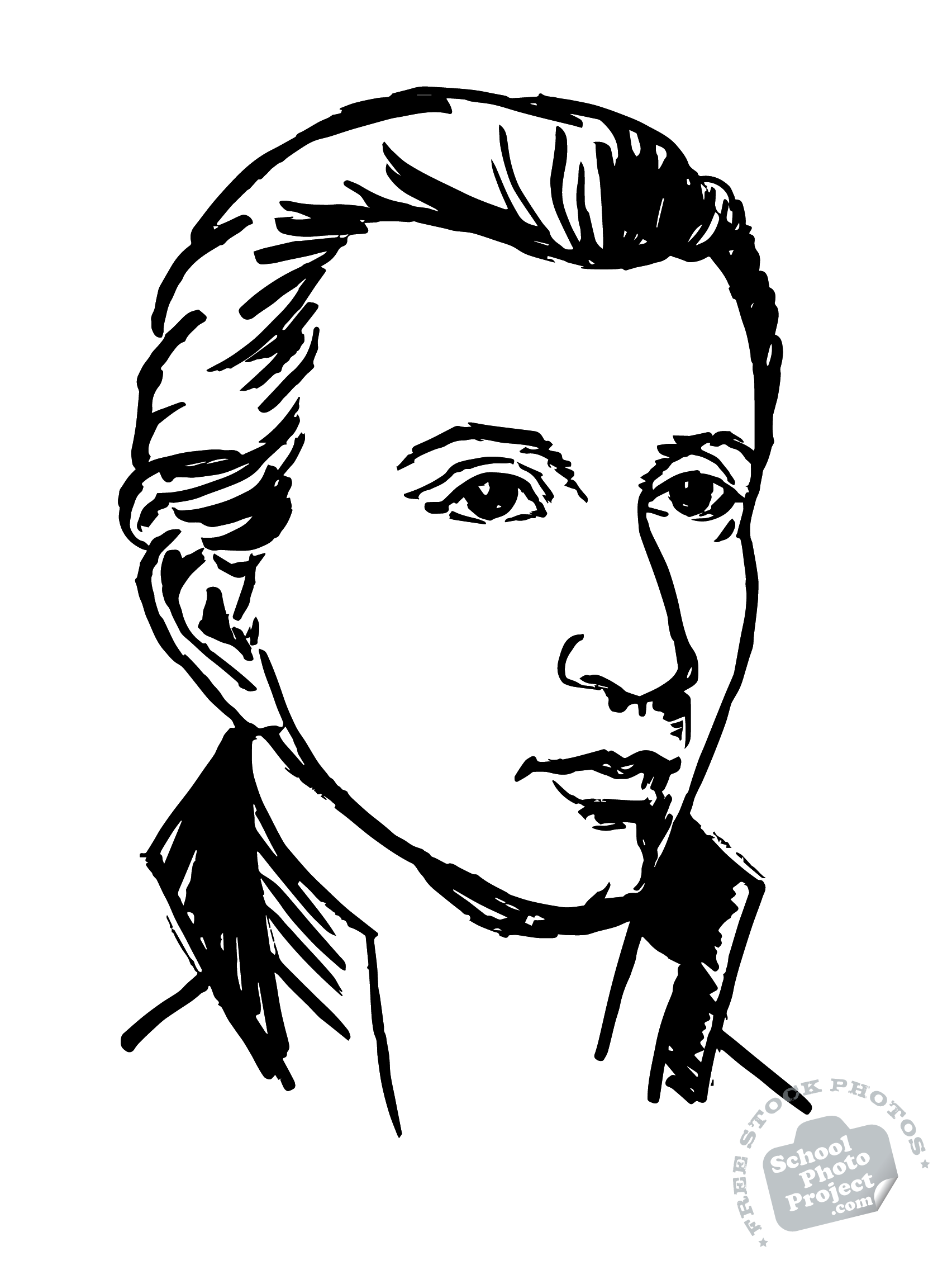 1704x2272 James Monroe Free Stock Illustration U.s. President Portrait - James Sketch