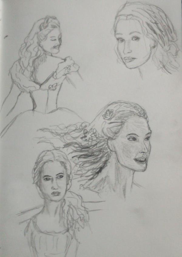 600x848 Lily James Cinderella Sketch - James Sketch