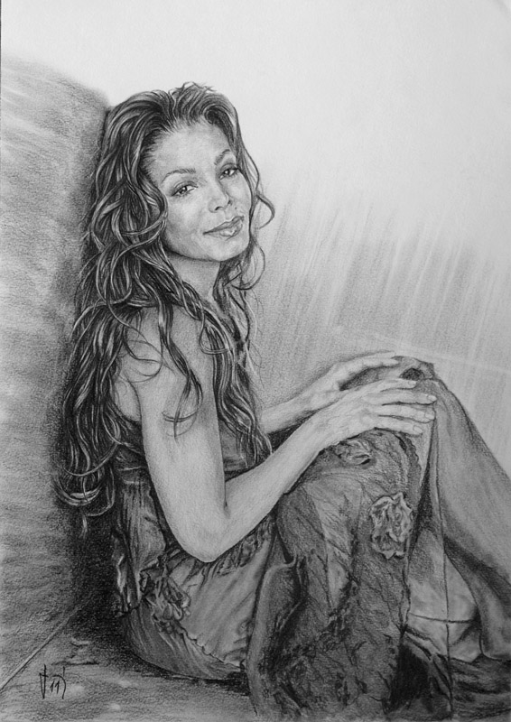 566x800 Kresba Janet Jackson By Zdenosuchy - Janet Jackson Sketch