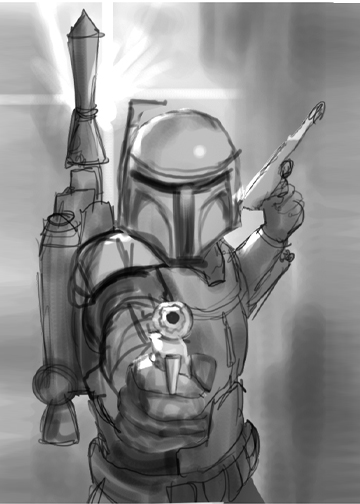 360x504 Star Wars Friday 09102010 Blog Dark Horse Comics - Jango Fett Sketch
