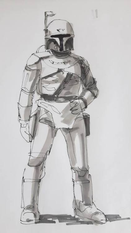 422x750 Boba Fett Drawing Tumblr - Jango Fett Sketch