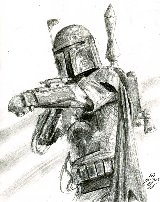 635x800 Boba Fett Sketch 2 By Bamboleo - Jango Fett Sketch